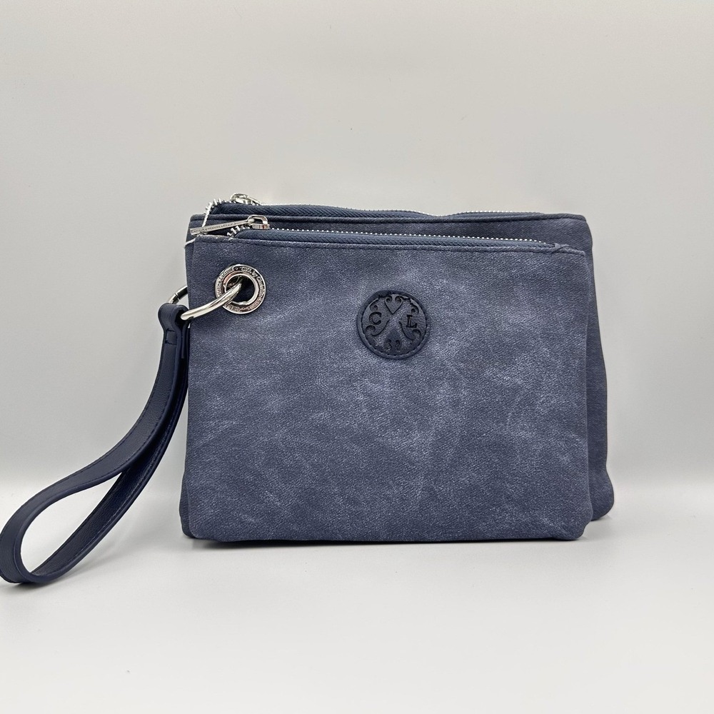 CXL By Christian Lacroix Wristlet‎ Bag Womens Indigo Denim Double Slim Pouch
